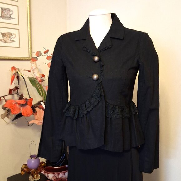 NWOT mac & jac Women’s Chic Black Lined Lace Blazer Lightweight Jacket Size 6 - Picture 3 of 13